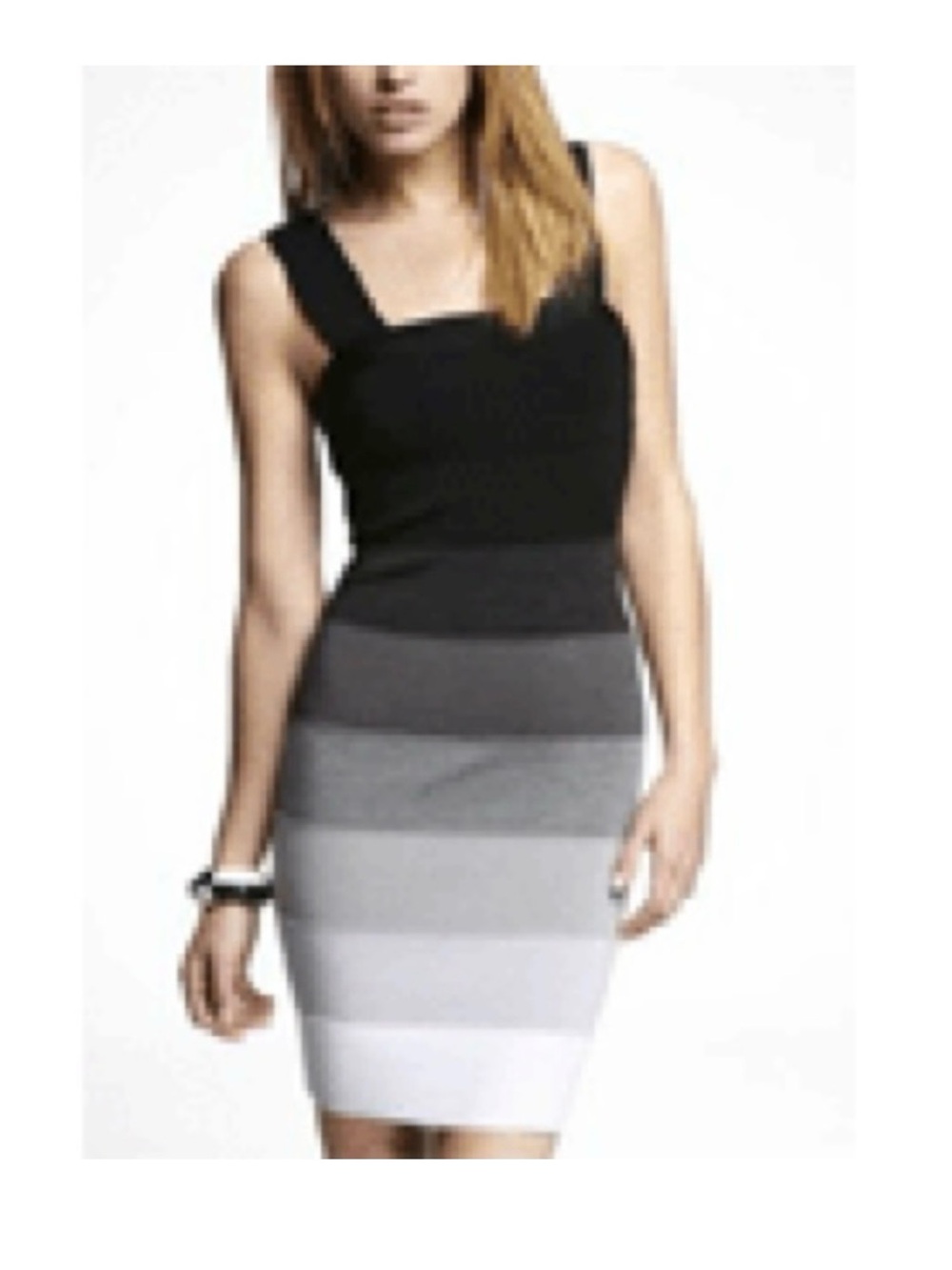 Ombré black and white Express Bandage Dress